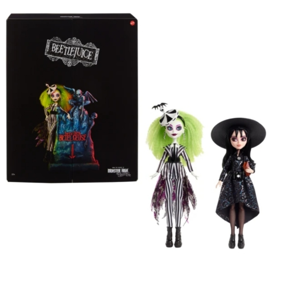 Monster High Beetlejuice & Lydia Deetz Skullector Doll 2-Pack 💚 Brand New💚